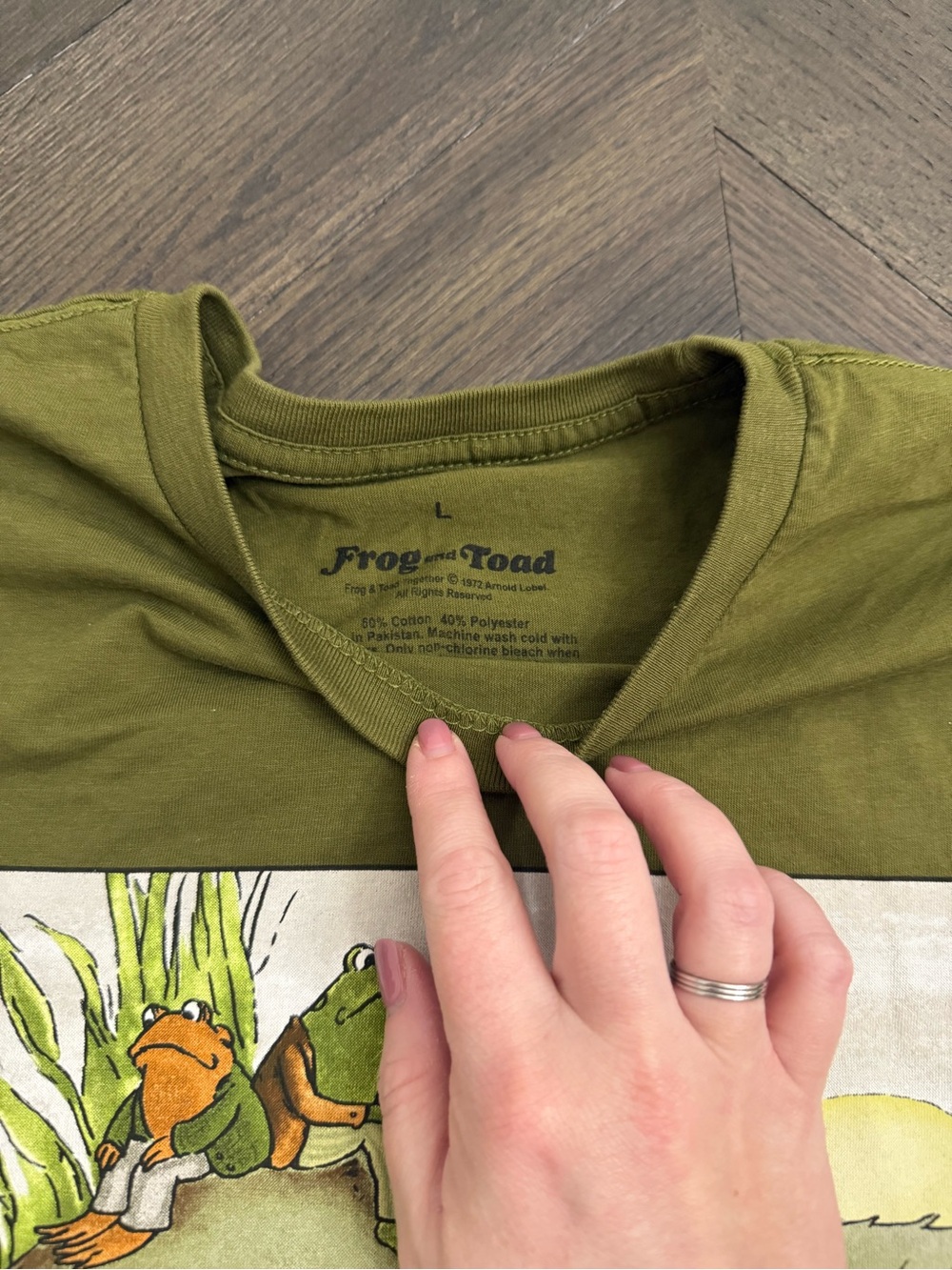 Olive Green Short-Sleeve Graphic Tee with Frog & Toad Quote - Picture 4 of 4